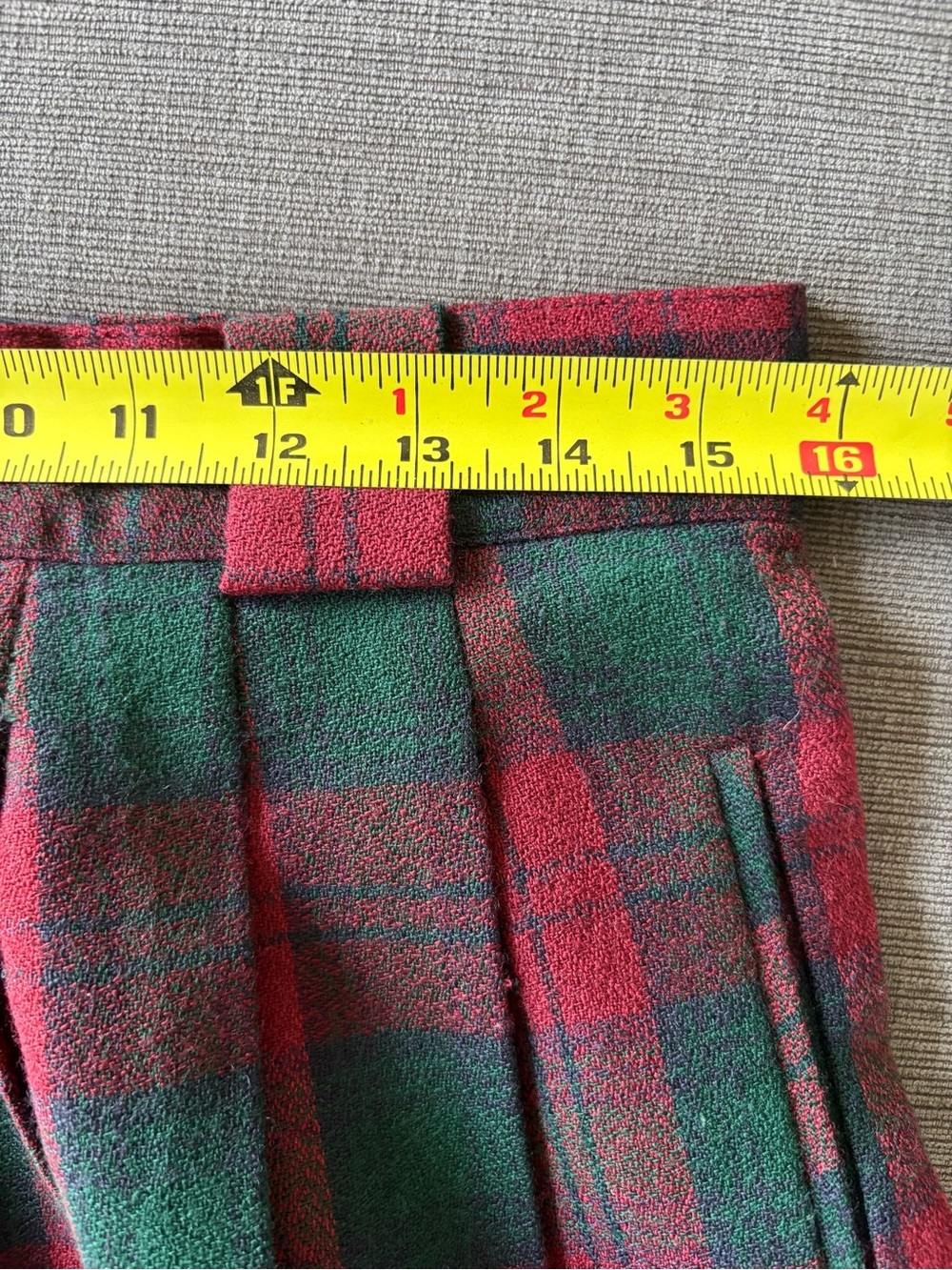 VTG Giorgio Sant Angelo 100% Wool Plaid Trousers Pants High Waisted 27" Waist S - Picture 6 of 10